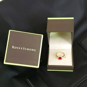 Ross Simon Garnet/Diamond Ring